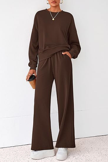 Damen Komfortabler Sweatsuit mit weitem Bein und lässigem Schnitt R&B