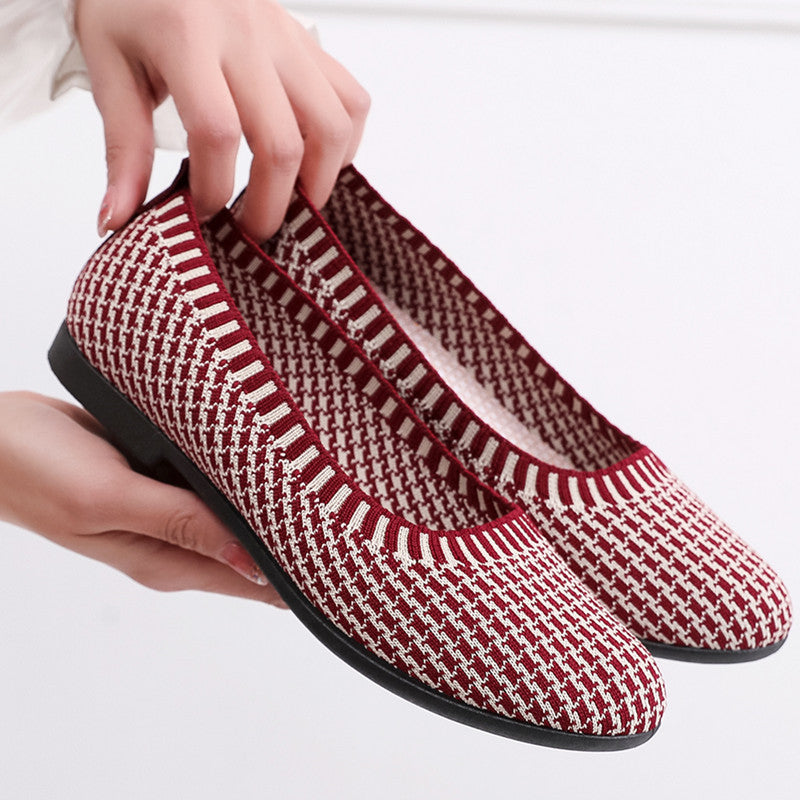 Damen Elegante Ballerinas aus atmungsaktivem Strickmaterial R&B