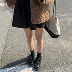 Damen elegante Loafers mit glänzender Oberfläche und robustem Plateau R&B