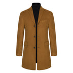 Herren eleganter Wollmantel mit modernem Schnitt und praktischen Taschen
