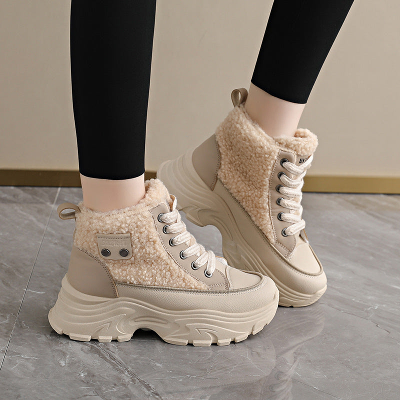 Damen Winterliche High-Top Sneaker mit kuscheligem Fleece-Futter und rutschfester Sohle R&B