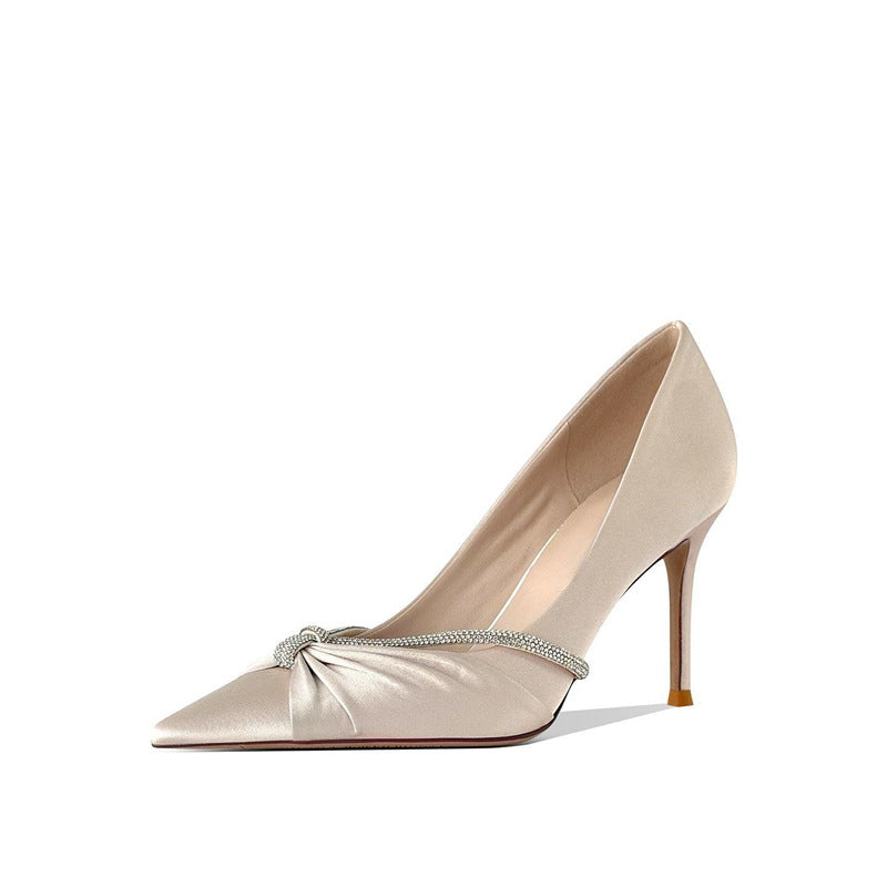 Damen elegante spitze High Heel Pumps mit funkelndem Riemen R&B