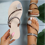 Damen Zierliche Modische Flip-Flops mit funkelnden Strassdetails und konturiertem Fußbett R&B