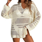 Damen moderner Strickpullover mit transparentem Design R&B