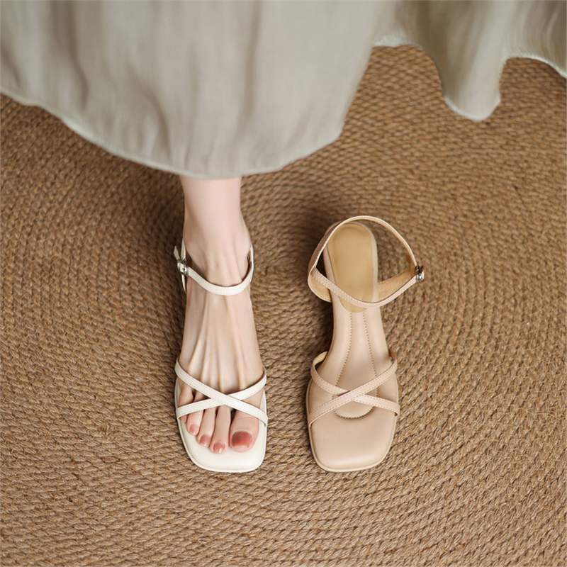 Damen elegante Slingback Sandalen mit modischem Absatz R&B