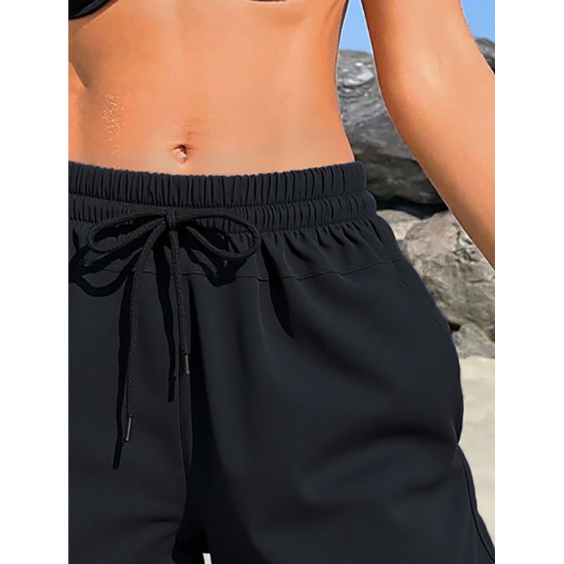Damen Sportliche Badeshorts mit elastischem Bund und praktischen Taschen R&B