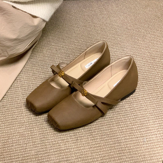Damen elegante Ballerinas mit dekorativem Riemchen und modischem Schmuckdetail R&B