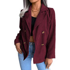 Damen Cord-Jacke mit doppelter Knopfleiste und modernem Schnitt R&B