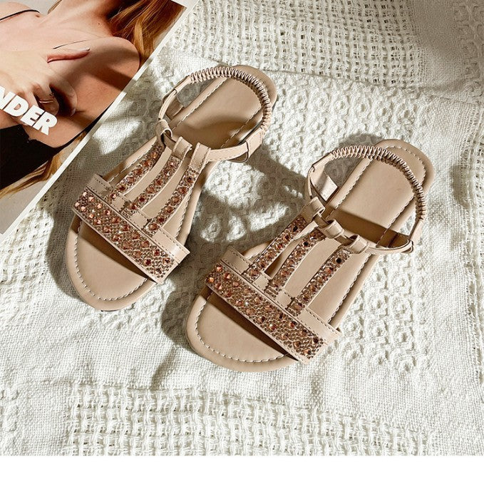 Damen Elegante Riemen-Sandalen mit funkelnden Akzenten und komfortabler Fußbettung R&B