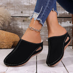 Damen Bequeme Clogs mit seitlichen Einschnitten und weichem Fußbett