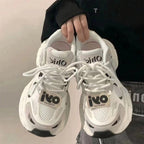 Damen Sportliche Sneakers mit atmungsaktivem Mesh-Obermaterial und gepolsterter Sohle R&B