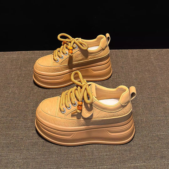 Damen modische Plateau Sneakers mit dekorativen Schnürsenkeln und strukturiertem Obermaterial R&B