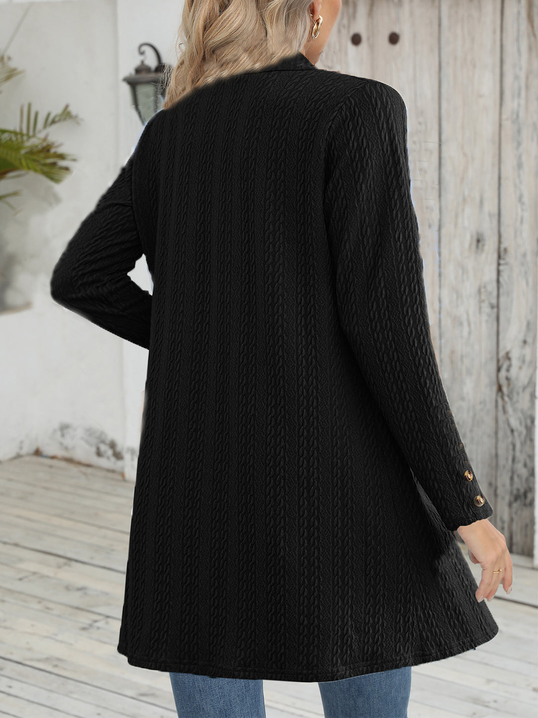 Damen Strickjacke mit strukturiertem Design und eleganten Knopfdetails R&B