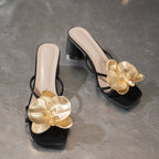 Damen Elegante Slingback-Sandalen mit floralem Goldakzent und bequemer Fußbettung R&B
