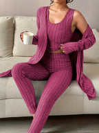 Damen komfortables Strick-Loungewear Set