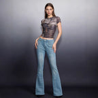 Damen Bootcut Jeans mit hohem Bund und elegantem Schnitt