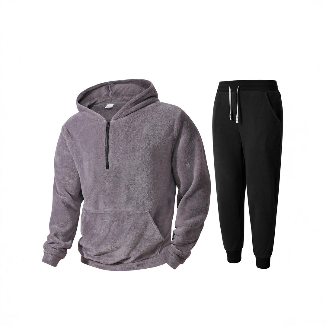 Herren kuscheliges Fleece-Hoodie und Jogginghose Set R&B