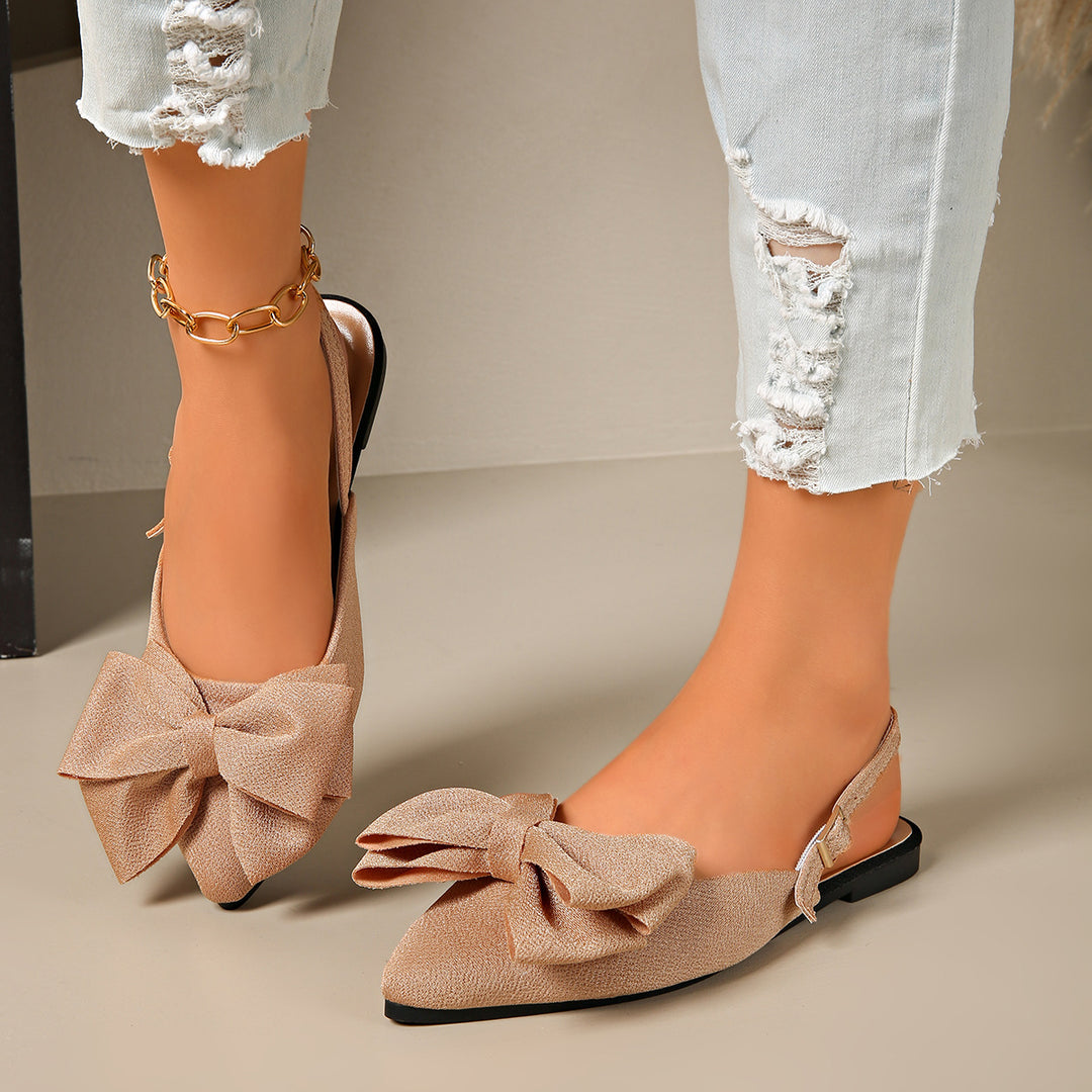 Damen Slingback-Pantoletten mit elegantem Schleifen-Design und praktischem Riemen R&B