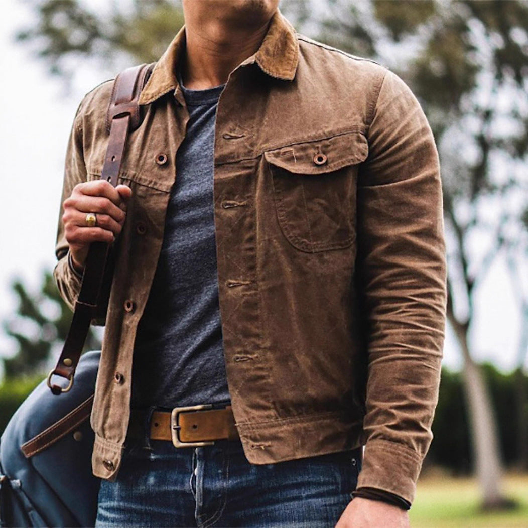 Herren leichte Utility-Jacke im Vintage-Stil mit praktischen Taschen