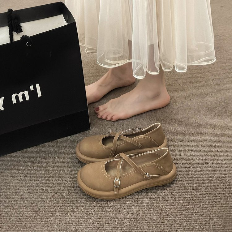 Damen Komfortable Mary Jane Ballerinas mit verstellbaren Riemen R&B