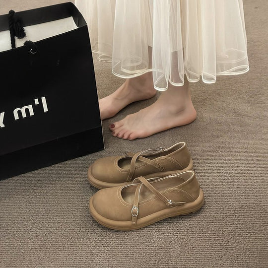 Damen Komfortable Mary Jane Ballerinas mit verstellbaren Riemen R&B