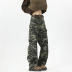 Damen Cargohose im modischen Camouflage-Design mit hohen Taschen