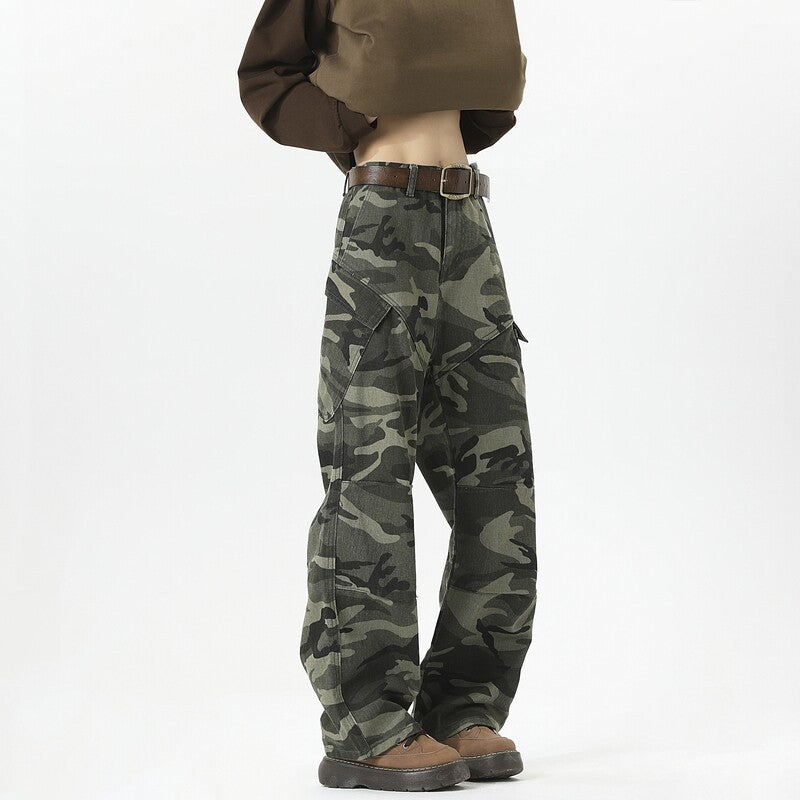 Damen Cargohose im modischen Camouflage-Design mit hohen Taschen