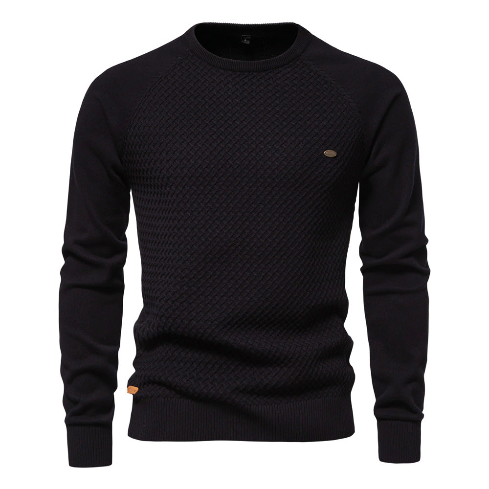 Herren Strickpullover mit modernem Strukturmuster und Rundhalsausschnitt R&B