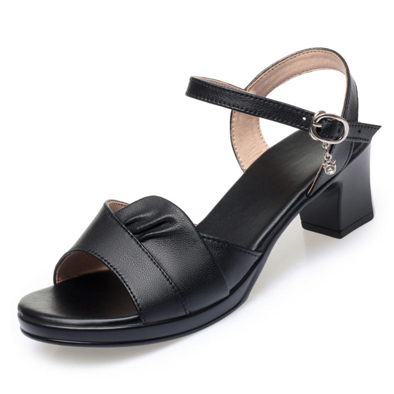 Damen elegante Riemensandaletten mit komfortablem Blockabsatz und modischem Design R&B
