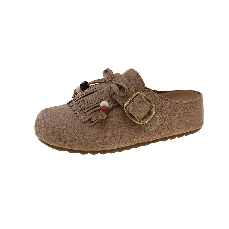 Damen Clogs mit fransigem Design und eleganter Schnalle R&B