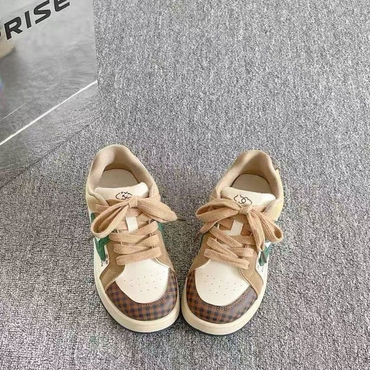 Damen Modische Sneakers mit karierten Akzenten und atmungsaktiver Struktur R&B