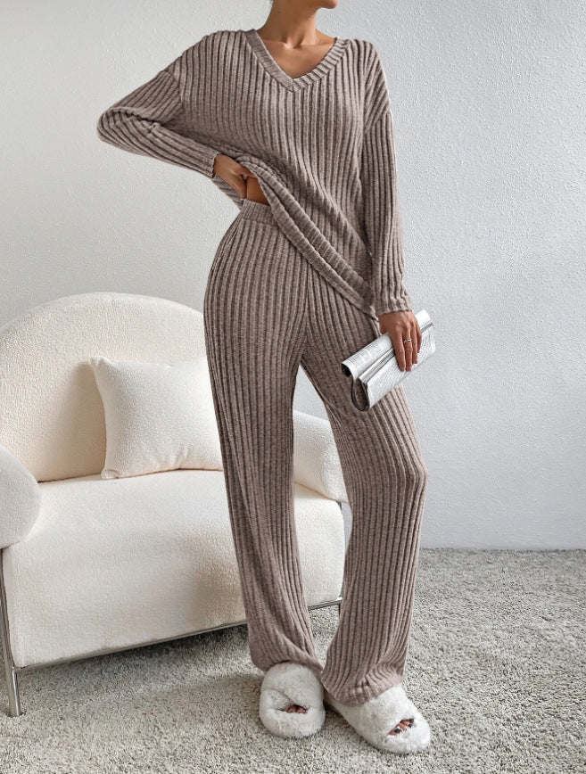 Damen Bequemer Strickanzug im modernen Rippdesign R&B