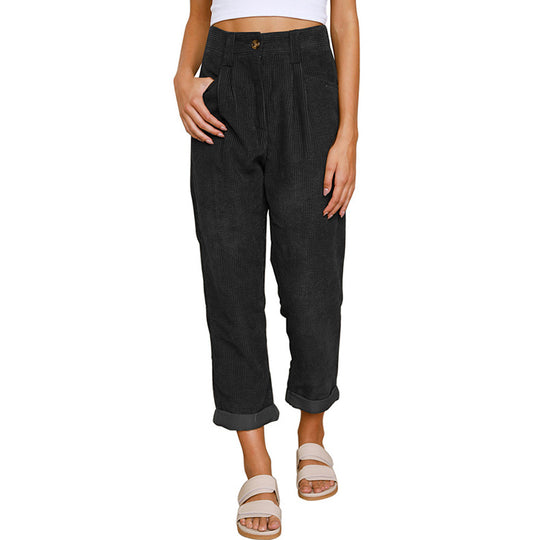 Damen High-Waist Bundfaltenhose R&B
