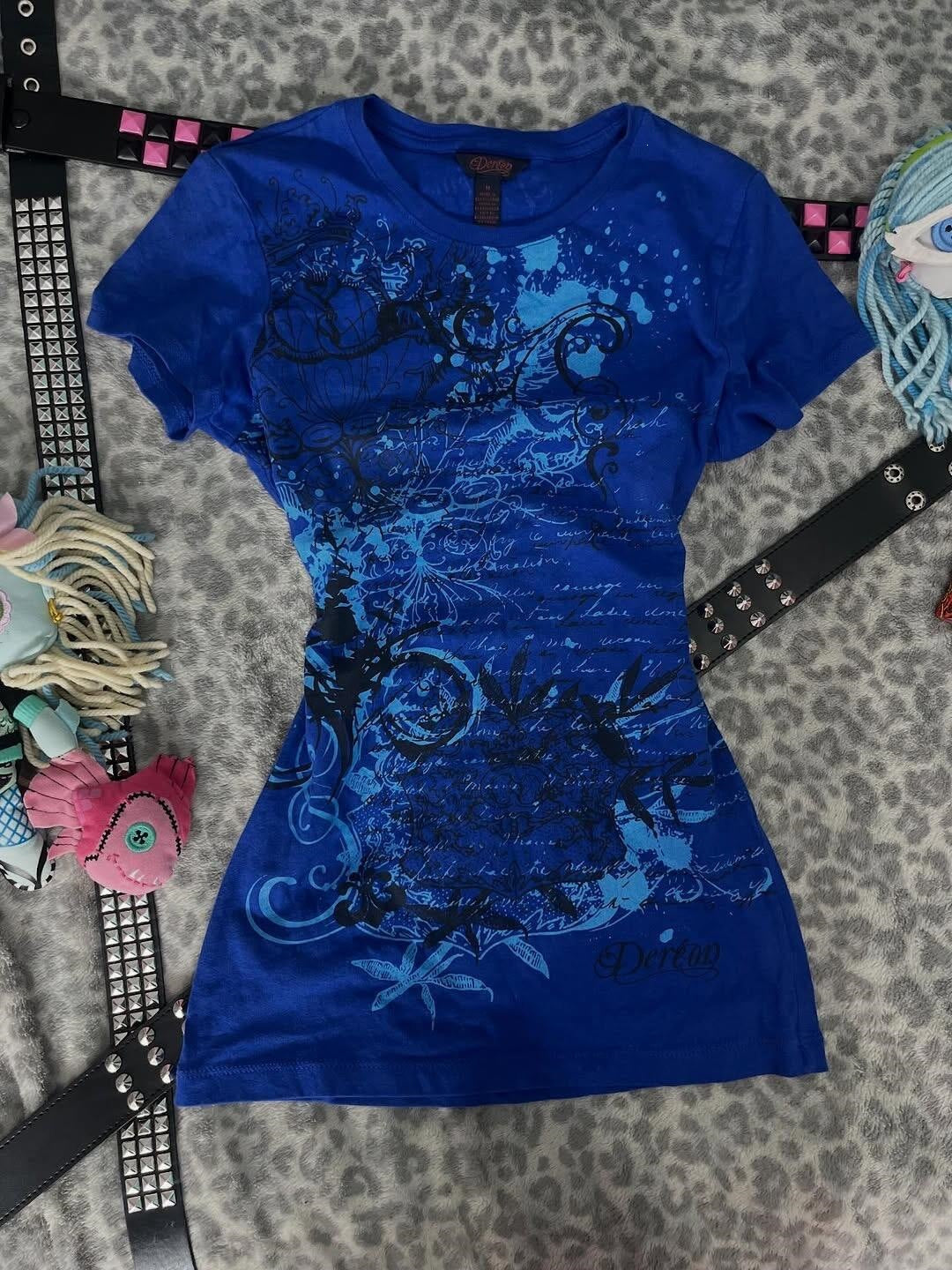 Damen Grafik-Print T-Shirt mit urbanem Kunstdesign R&B