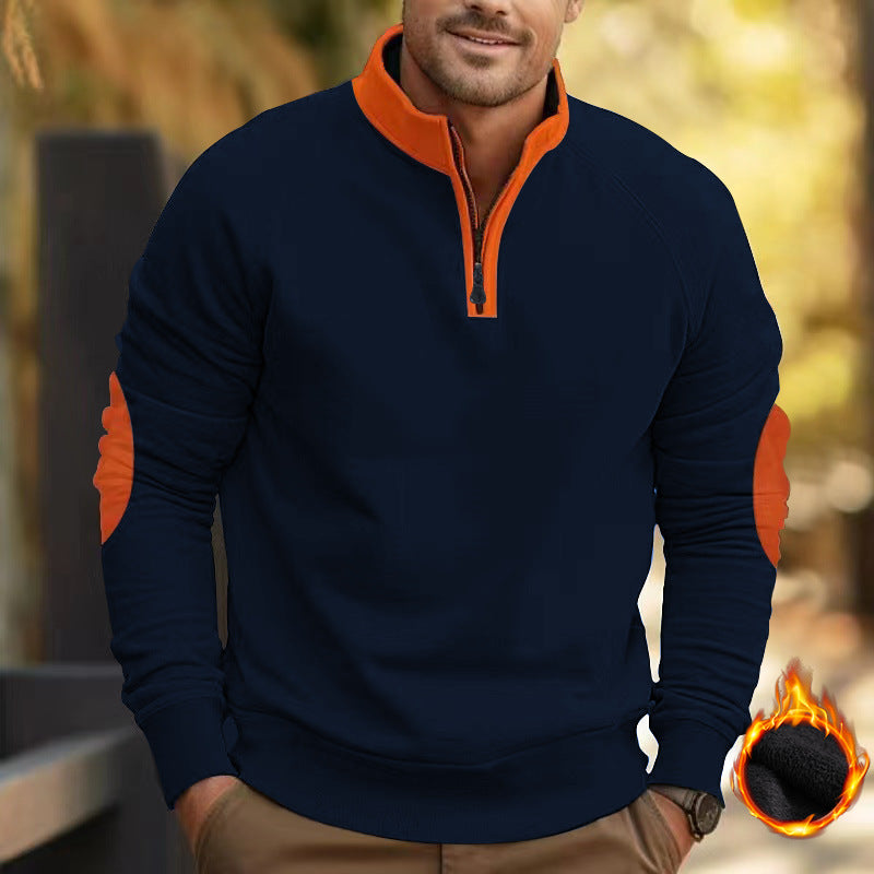 Herren Sweatshirt mit strukturiertem Reißverschluss R&B