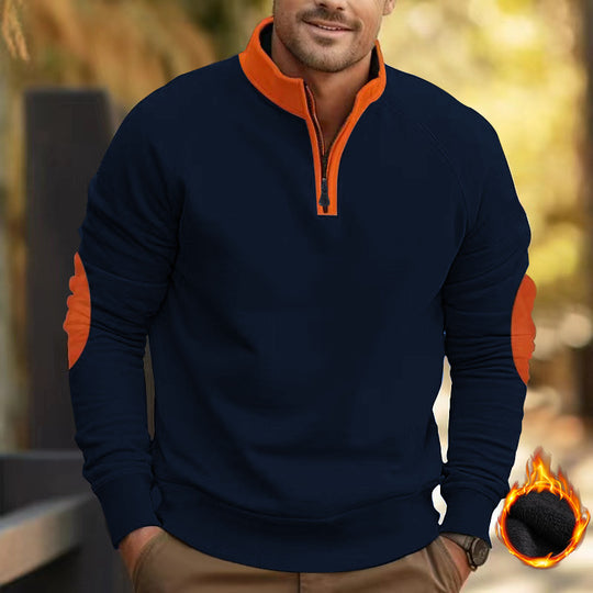 Herren Sweatshirt mit strukturiertem Reißverschluss R&B