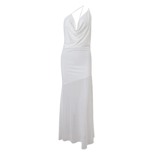 Damen Elegantes asymmetrisches Maxikleid R&B