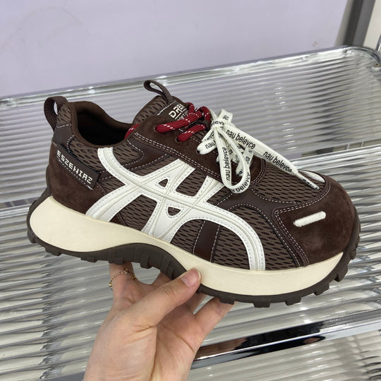 Damen Sportliche Plateau-Sneaker mit atmungsaktiver Mesh-Oberfläche und dämpfender Sohle R&B