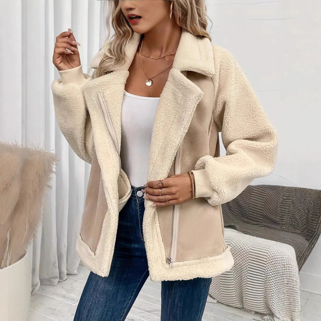 Damen Jacke aus kuscheligem Fleece mit Reißverschluss und oversized Schnitt R&B