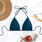 Damen Triangel-Bikini mit verstellbaren Trägern und raffiniertem Schnitt