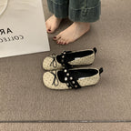 Damen Ballerinas mit modischem Punktedesign und dekorativer Schnalle R&B