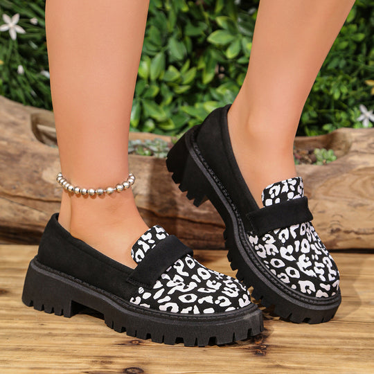 Damen Slip-Ons mit trendigem Leopardenmuster und dämpfender Sohle R&B