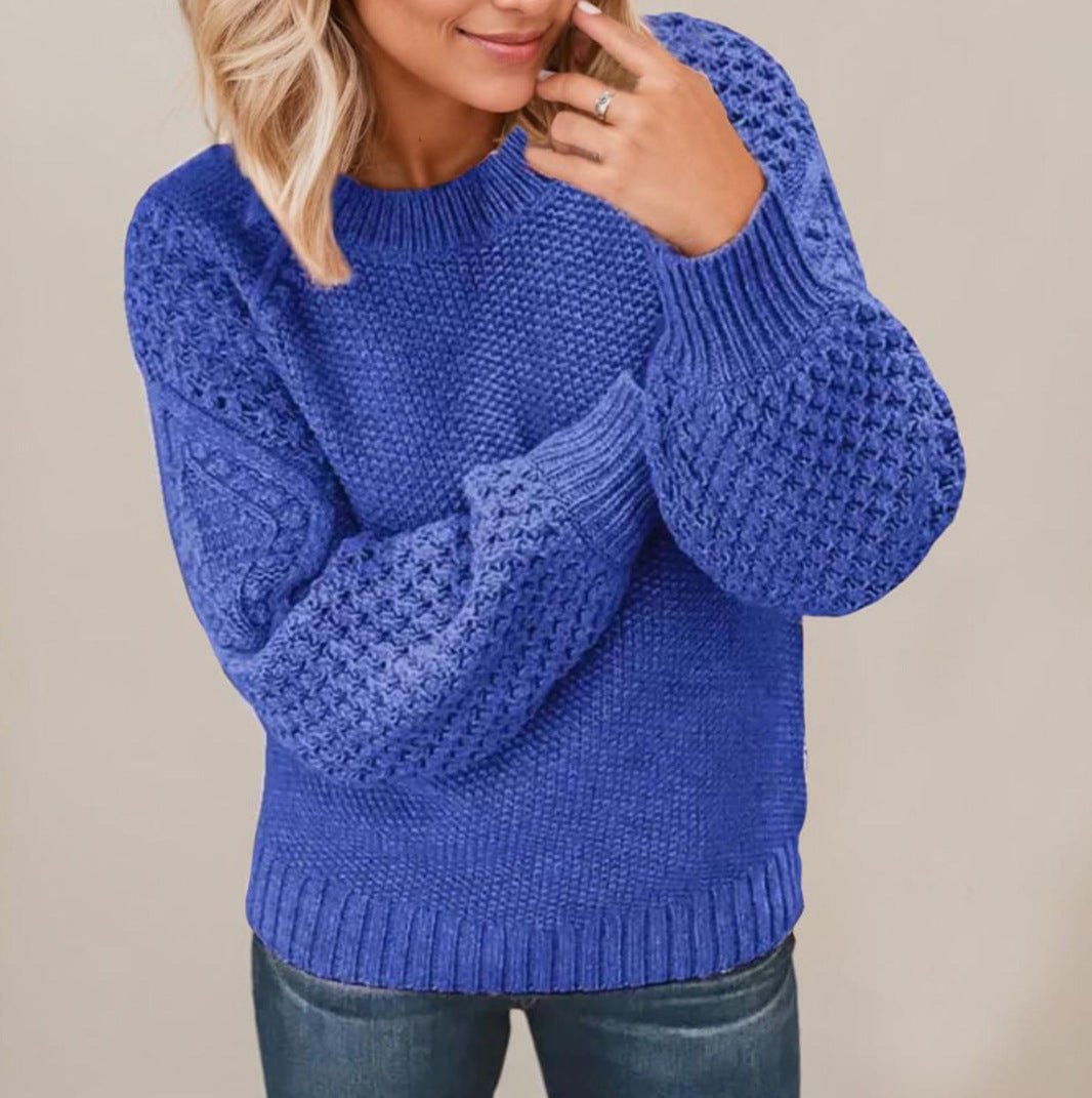 Damen Kuscheliger Strickpullover mit strukturiertem Ärmeldesign R&B