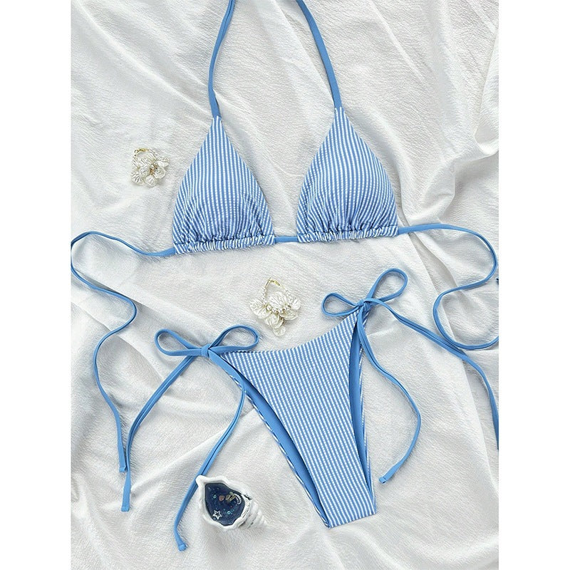 Damen Triangel-Bikini mit verstellbaren Schnürdetails R&B