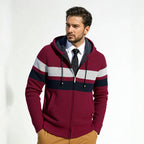 Herren Strickjacke mit modernem Kordelzug und stilvollem Muster R&B