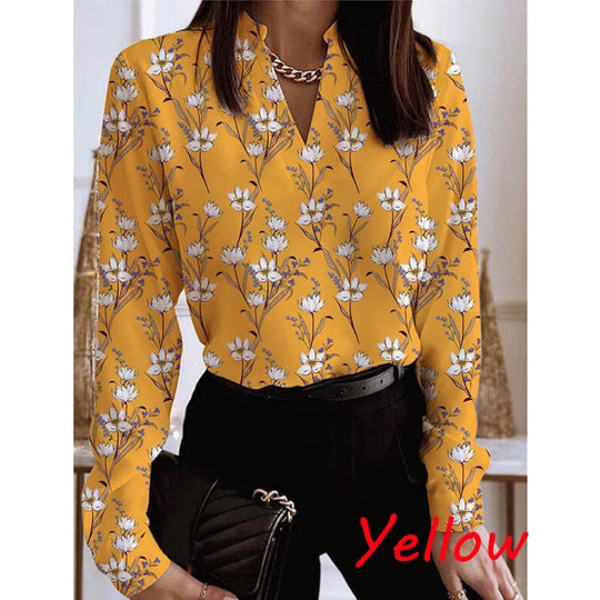 Damen Bluse mit floralem Muster und eleganter Passform R&B