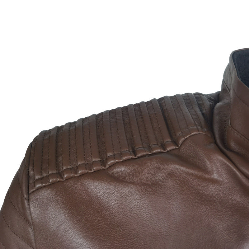 Herren Biker-Lederjacke mit Steppstruktur