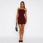 Damen Rüschen Minikleid ohne Ärmel R&B