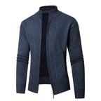 Herren Strickjacke mit eleganten Mustern und modernem Stehkragen R&B