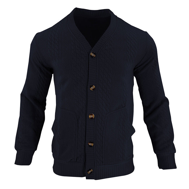 Herren Strickjacke mit hochwertigem Strukturmuster und modernen Knöpfen R&B